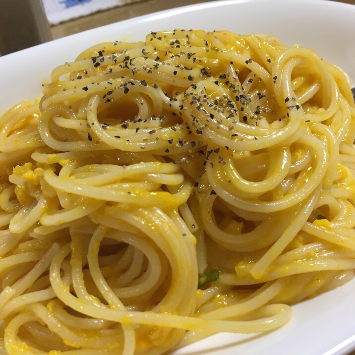 スパゲッティ・かぼちゃカルボナーラ